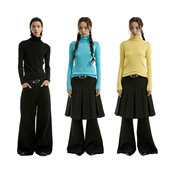 FUNKYFUN 毛衣打底衫 2024AW 纯色针织高领长袖