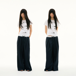 tee 花体字品牌logo植绒印花正肩圆领短袖 FUNKYFUN 2025SS