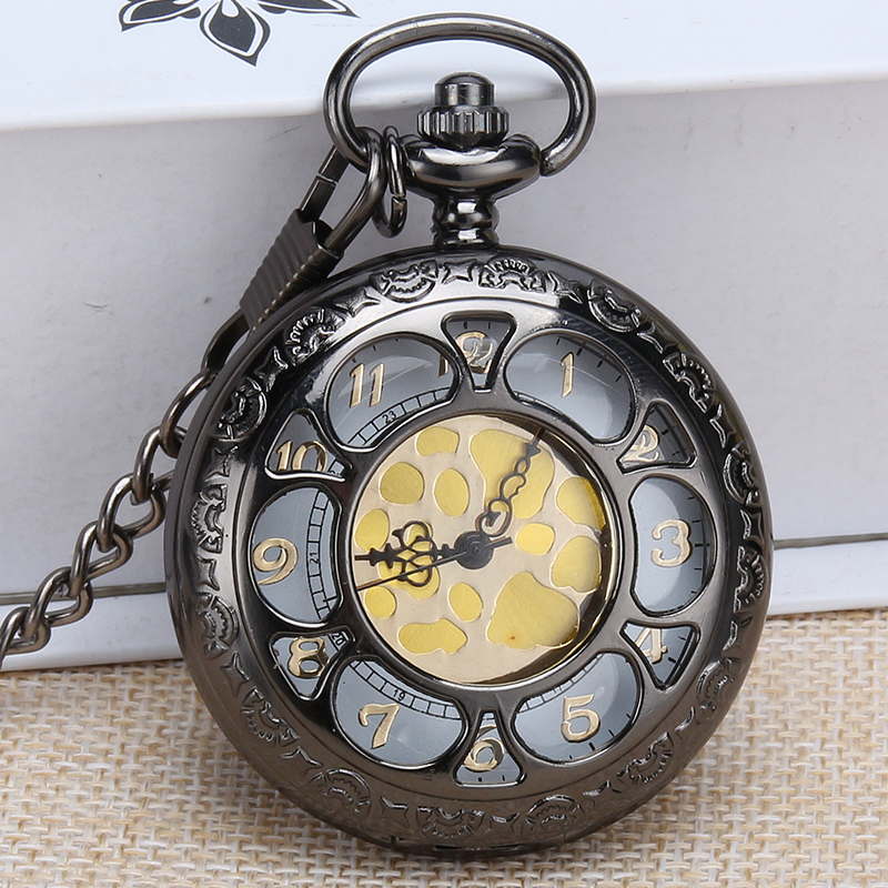 动漫毛衣项链学生链非怀表石英陀表机械表复古经典罗马数字学生表