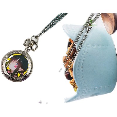 学生表夜光表盘石英表项链手表吊坠挂件学生翻盖复古男女怀表定制