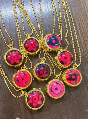 动漫火影轮眼转动图案金色怀表个性简约儿童男生动漫怀表学生怀表