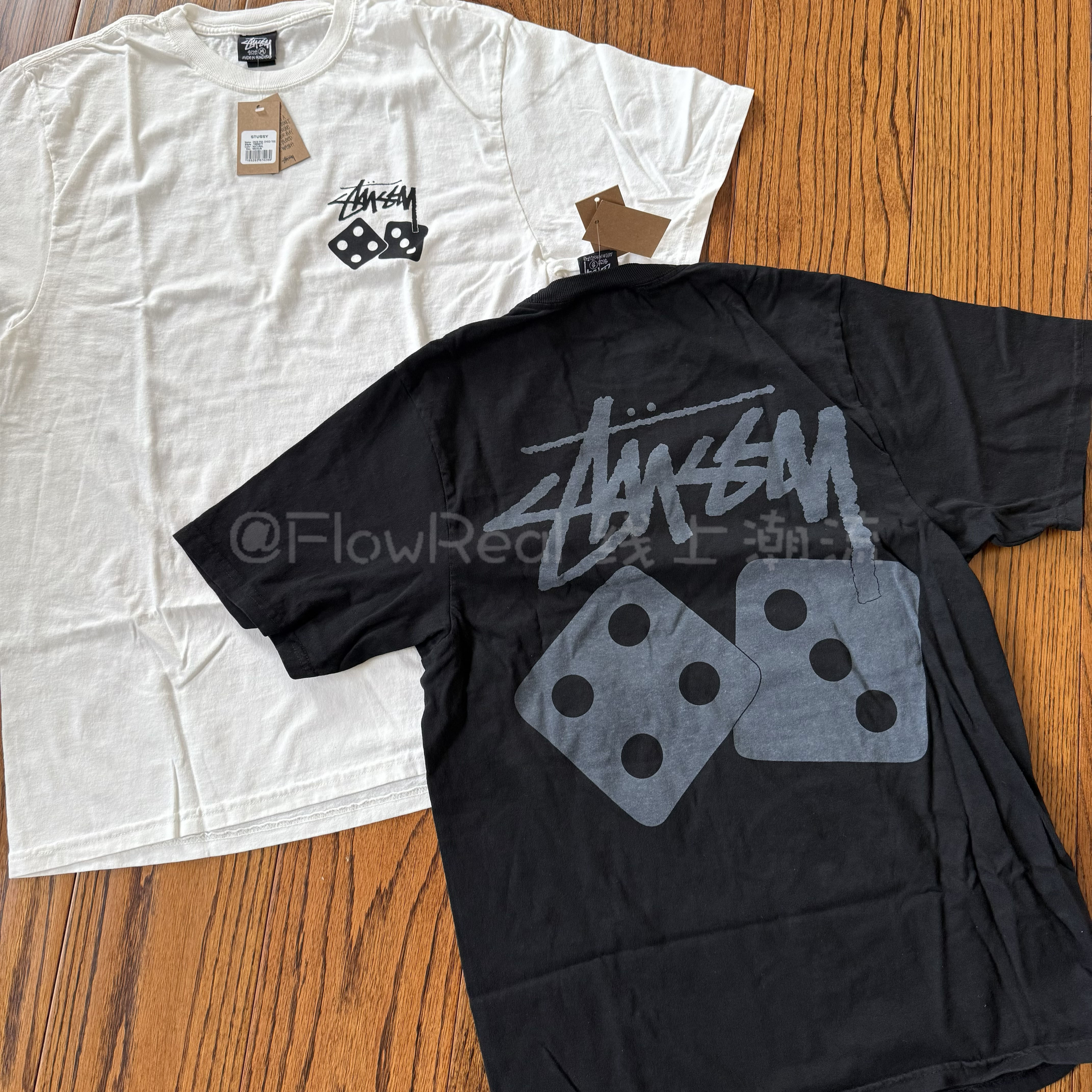 现货 Stussy Dice Pigment Dyed 25SS新款水洗骰子印花短袖T恤