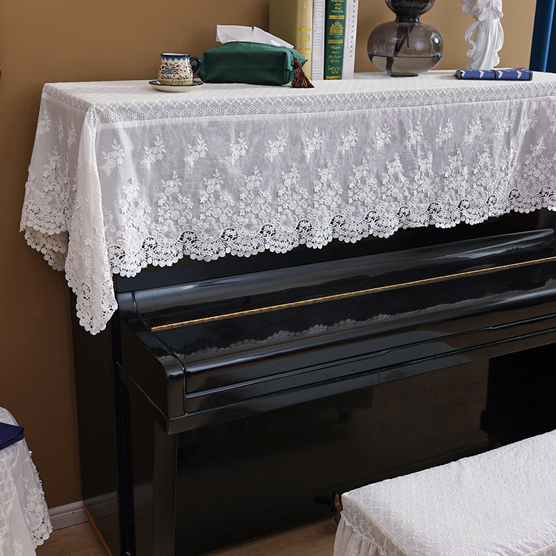 高档蕾丝钢琴罩半罩盖布防水现代简约防尘保护罩钢琴凳套罩椅子罩