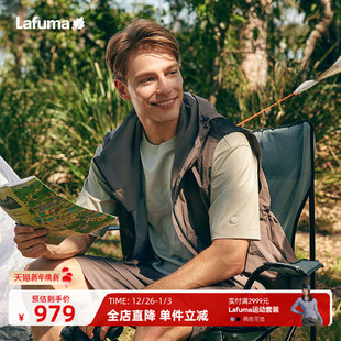 法国LAFUMA乐飞叶户外工装 山系运动休闲马甲男女中性连帽背心马夹