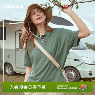 T恤女潮流polo衫 上衣 快干翻领短袖 LAFUMA乐飞叶户外露营宽松阔版