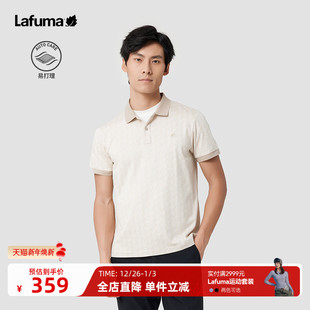 T恤 百搭短袖 LAFUMA乐飞叶户外休闲提花翻领POLO衫 男休闲通勤时尚