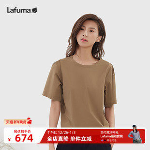 上衣 时尚 LAFUMA乐飞叶户外春夏前后两穿圆领短袖 T恤女防晒UPF50