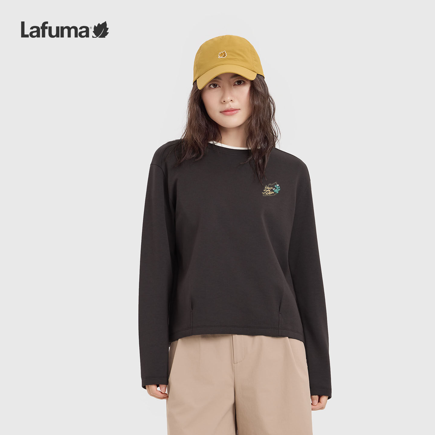 LAFUAM乐飞叶户外春夏刺绣长袖T恤女士休闲水柔棉休闲时尚上衣,户外/登山/野营/旅行用品,户外休闲衣,淘宝优惠券,粉丝福利购,淘宝优惠卷