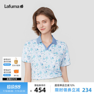 LAFUMA乐飞叶户外24新款 T恤 印花吸湿速干polo衫 女士抗菌凉感短袖