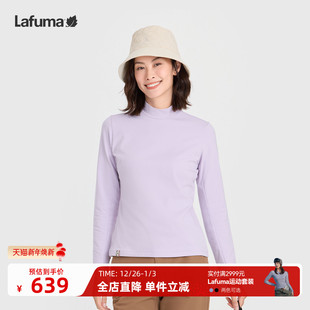 LAFUMA乐飞叶户外秋冬小logo半高领长袖 上衣 T恤女士休闲打底衫