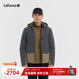 LAFUMA乐飞叶户外短款 拼接保暖羽绒服连帽防寒外套 防泼水男士