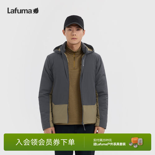 乐飞叶户外拼接连帽羽绒服