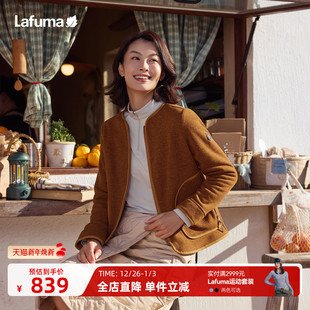 法国LAFUMA乐飞叶户外秋冬圆领抓绒衣男女款 休闲外套 保暖运动开衫