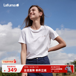 上衣 韩版 LAFUMA乐飞叶户外纯棉显瘦圆领短袖 T恤女士宽松时尚