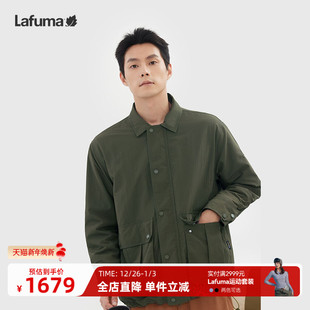 时尚 翻领夹克男士 休闲防泼水外套 乐飞叶户外耐磨工装 Lafuma