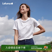 上衣 韩版 LAFUMA乐飞叶户外纯棉显瘦圆领短袖 T恤女士宽松时尚