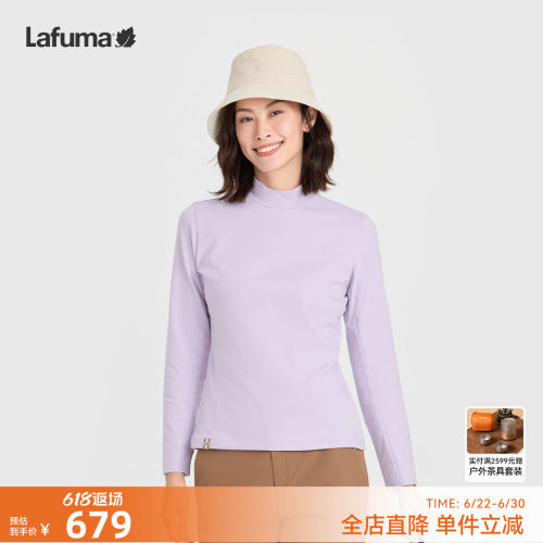 乐飞叶户外半高领长袖T恤女