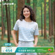 法国LAFUMA乐飞叶户外夏季 运动条纹圆领上衣 吸湿速干T恤女短袖