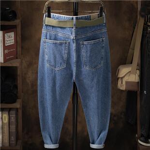 哈伦老爹萝卜裤 加肥加大阔腿牛仔裤 男锥形宽松百搭厚耐磨肥佬大码