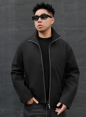 JDKZ春夏老钱风简约立领飞行夹克男cleamfit短款廓形工装通勤外套