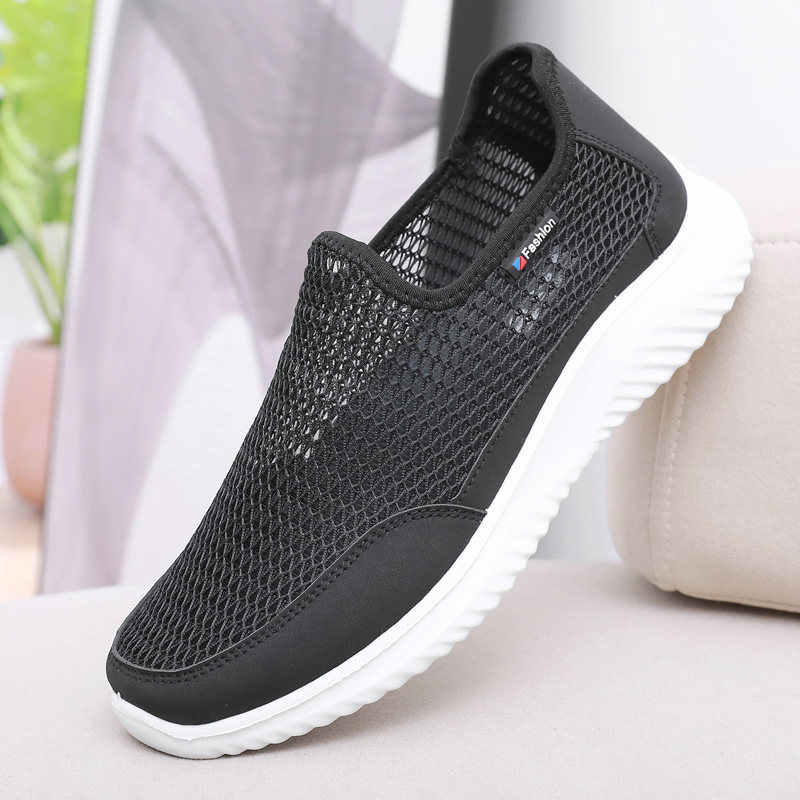 老北京男鞋中老年网布鞋轻便防滑夏季休闲老人爸爸散步软底鞋网鞋