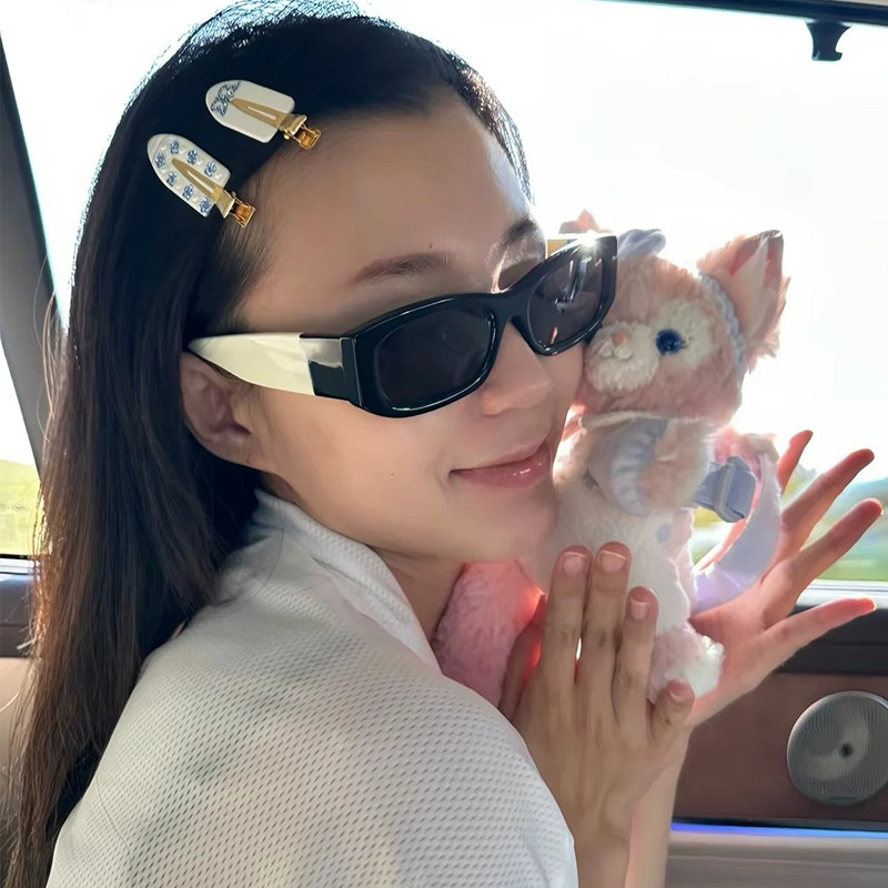 王一博明星同款熊猫黑白配色太阳镜男防紫外线偏光墨镜女款高级感
