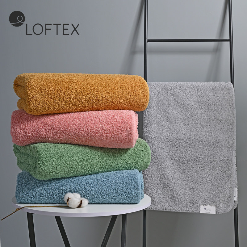 LOFTEX/亚光纯棉A类浴巾速干吸水不掉毛家用洗澡毛巾多色单条装