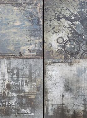 水泥砖600*600花砖仿古砖工业风loft瓷砖墙砖西餐厅灰色混搭地砖