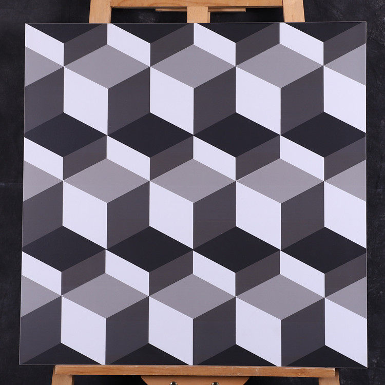 黑白灰菱形瓷砖600*600花砖仿古砖客厅防滑地砖厨房卫生间墙砖