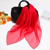 纯色雪纺纱巾女士舞蹈大红色跳舞小方巾薄款 丝巾领巾女装 礼品围巾