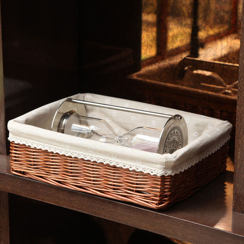 展示面包果盘藤编收纳筐