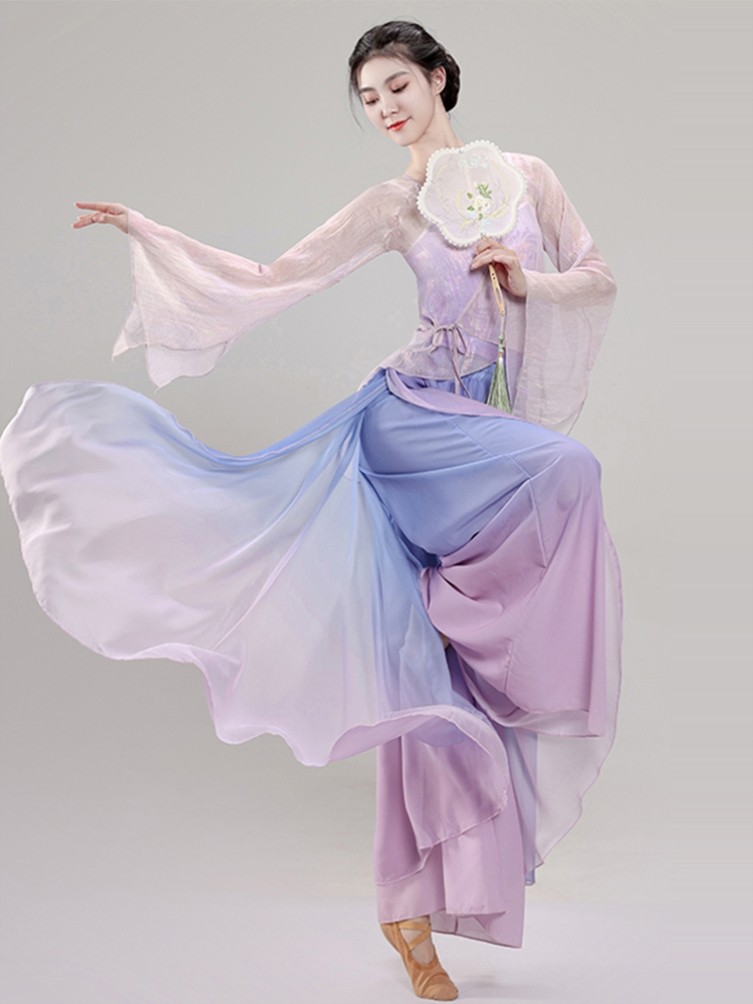 古典舞蹈服女飘逸身韵纱衣练功服星月落仙气古风中国舞蹈演出服