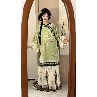 戏文说舞蹈服装泉州浔埔簪花清汉女服装格格汉服清朝满清旗装学生