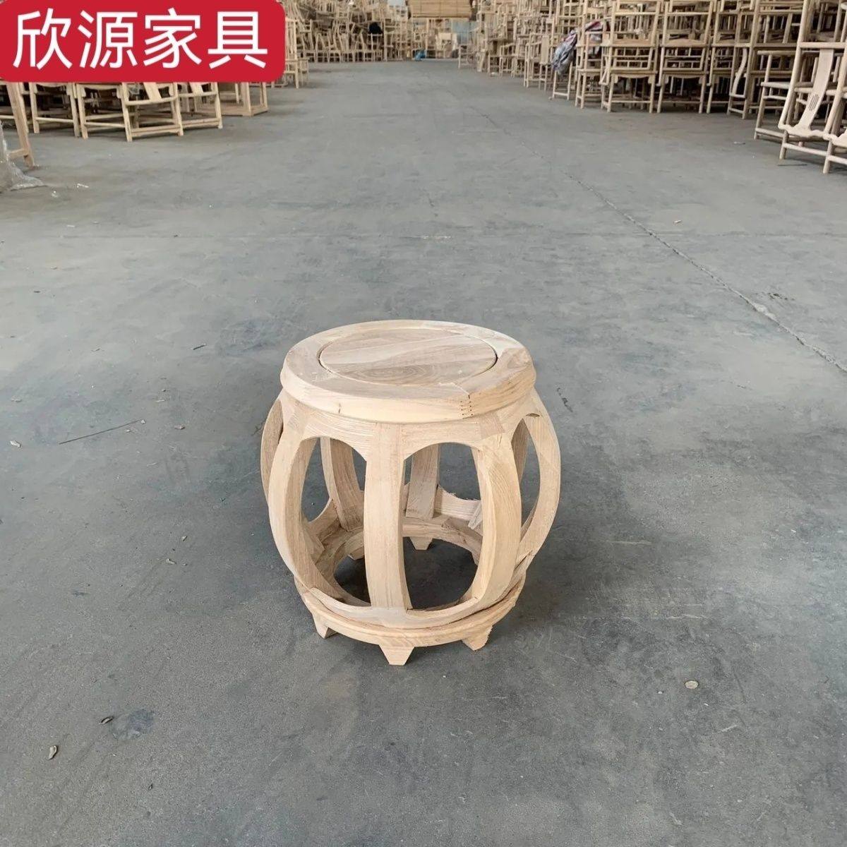 花梨木鼓凳彷古中式黑酸枝凳子客厅鼓墩实木圆凳坐墩茶几矮凳古筝