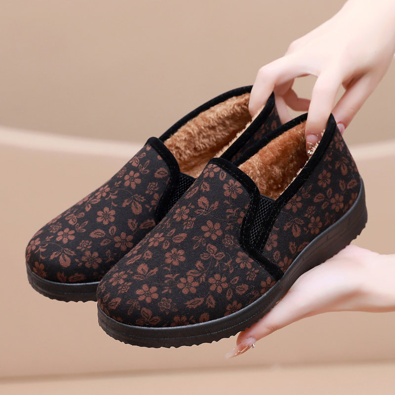 冬季保暖奶奶棉鞋女33码懒人一脚蹬老太太加绒加厚妈妈鞋防滑软底,女鞋,棉鞋,淘宝优惠券,粉丝福利购,淘宝优惠卷