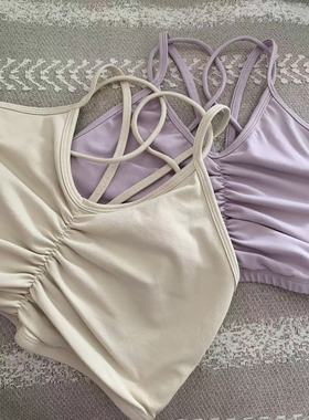 芭蕾风普拉提韩国routine瑜伽服女时尚运动内衣吊带健身背心 胖mm