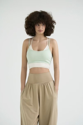 韩国时尚叠穿瑜伽背心真两件套女