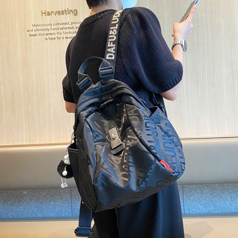 印花牛津布双肩包女2024新款防水轻便休闲旅游背包大容量两用包潮,箱包皮具/热销女包/男包,双肩背包,淘宝优惠券,粉丝福利购,淘宝优惠卷