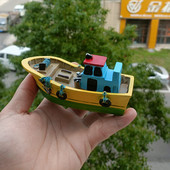 新品 饰 地中海彩绘树脂渔船模型鱼缸微景观造景摆件创意家居海洋装