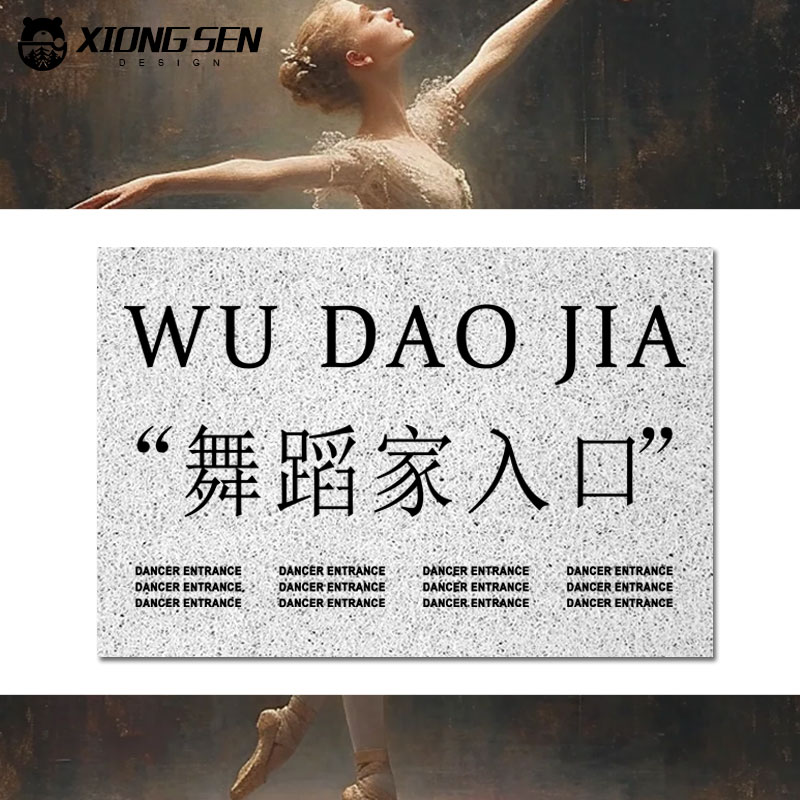 舞蹈家入口舞蹈工作室跳舞机构培训室丝圈地垫玄关入户门口脚垫子