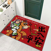 马年新年玩具总动员巴斯光年胡迪联名NASA丝圈地垫入户门口脚垫子