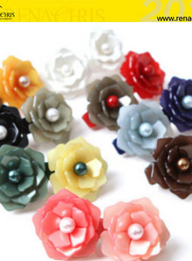 特价清仓韩国进口饰品rena正品发饰头饰 双色花朵刘海夹顶夹发夹