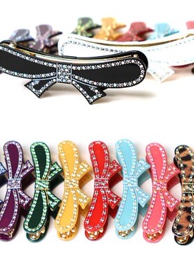 清仓韩国进口饰品Angelrena正品发饰头饰 闪亮蝴蝶结香蕉夹竖夹小