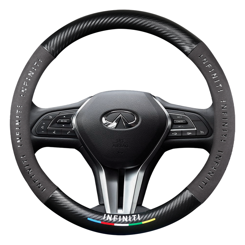 适用英菲尼迪q50L方向盘套qx50/qx60/q70/q60汽车把套冬季短毛绒