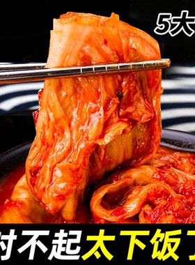 韩国泡菜正宗辣白菜韩式手工5袋装朝鲜东北下饭小咸菜酱菜2250克