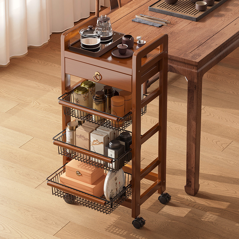 茶叶架子置物架多层收纳茶具展示柜茶室小型博古架子新中式可移动