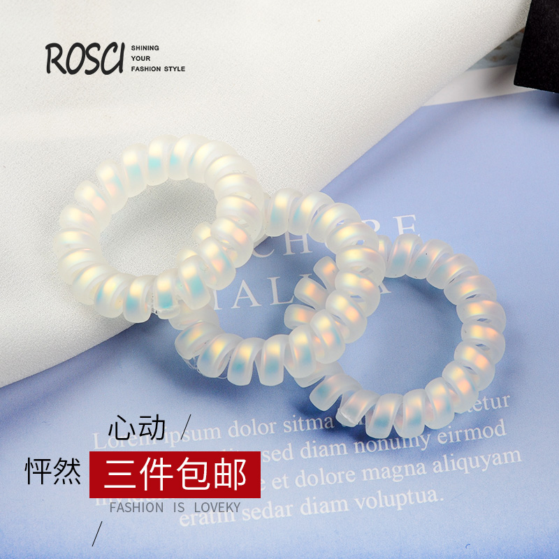 日系电话线发圈女磨砂马尾辫加粗