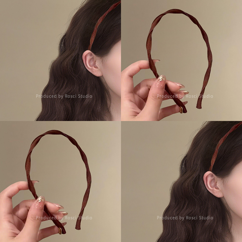 复古细边螺旋发箍女日常外戴2025新款高级感洗脸压发卡增颅顶头箍