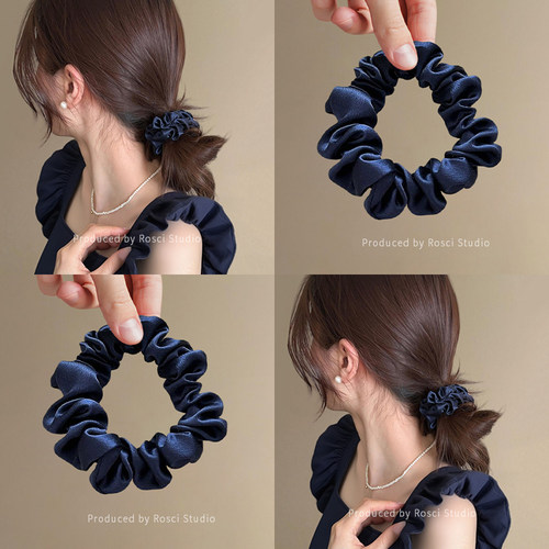 高级感缎面小肠发圈女头绳高弹力耐用扎马尾发绳2025新款皮筋发饰