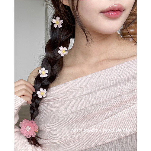 碎发樱花亚克力边夹可爱
